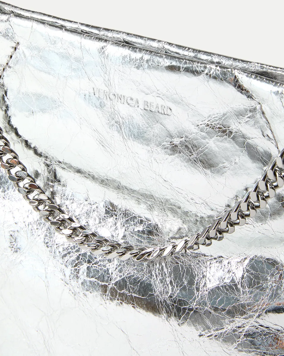 Small Metallic Slouch Shoulder Bag in>Veronica Beard Discount