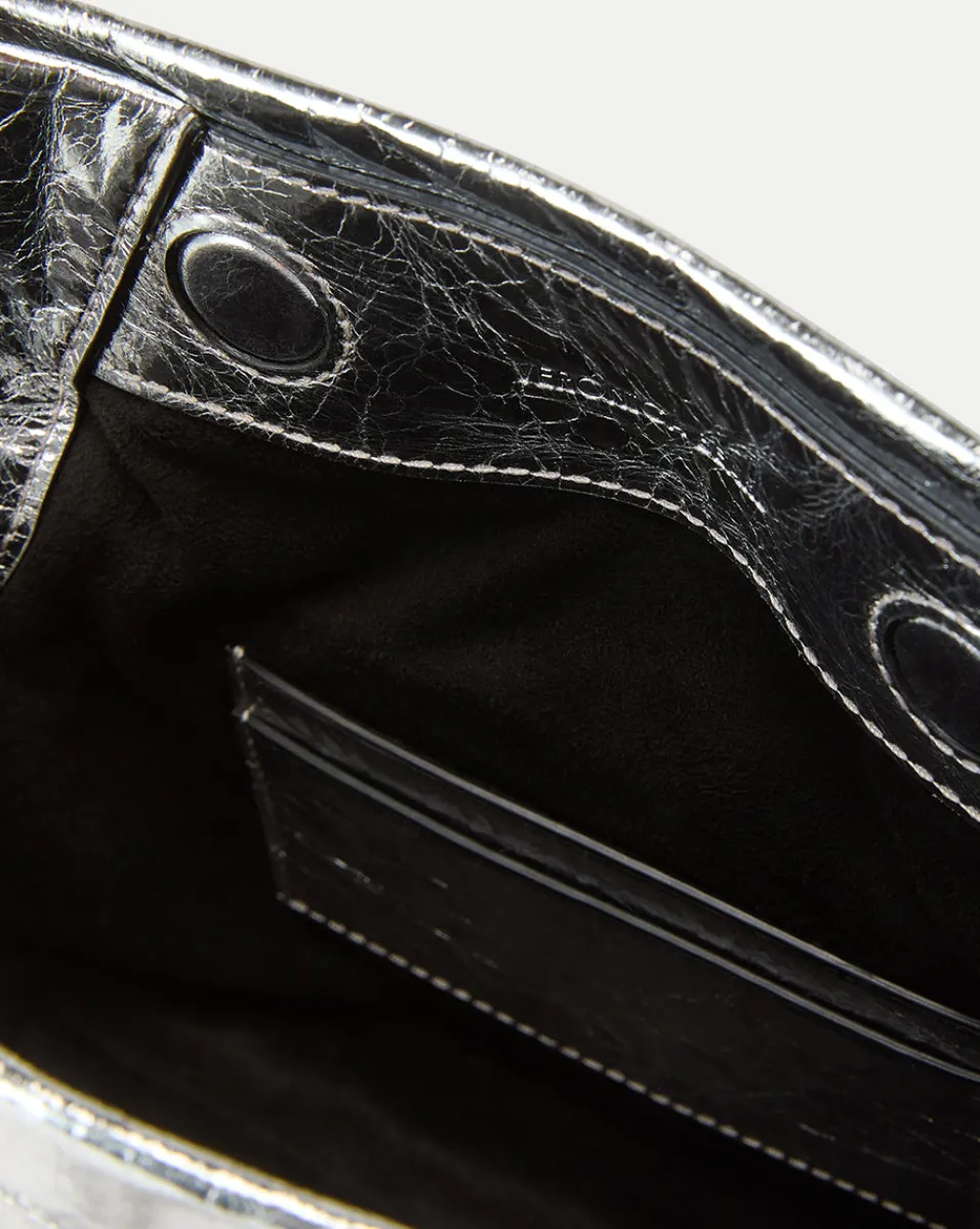 Small Metallic Slouch Shoulder Bag in>Veronica Beard Discount