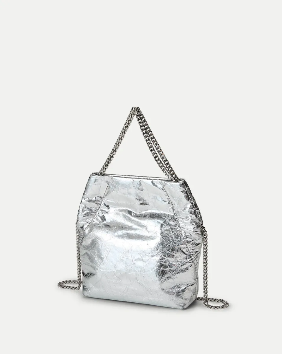Small Metallic Slouch Shoulder Bag in>Veronica Beard Discount