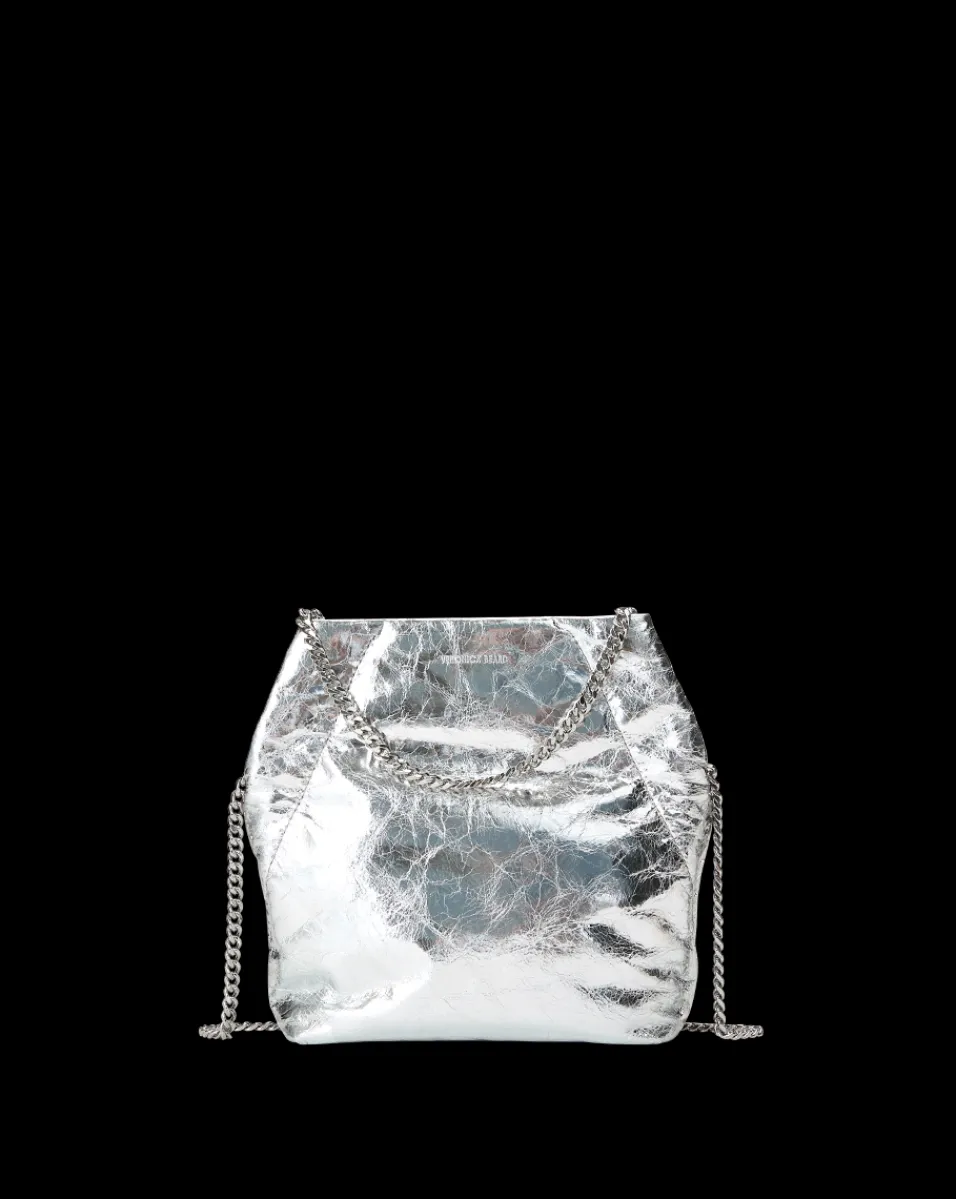 Small Metallic Slouch Shoulder Bag in>Veronica Beard Discount