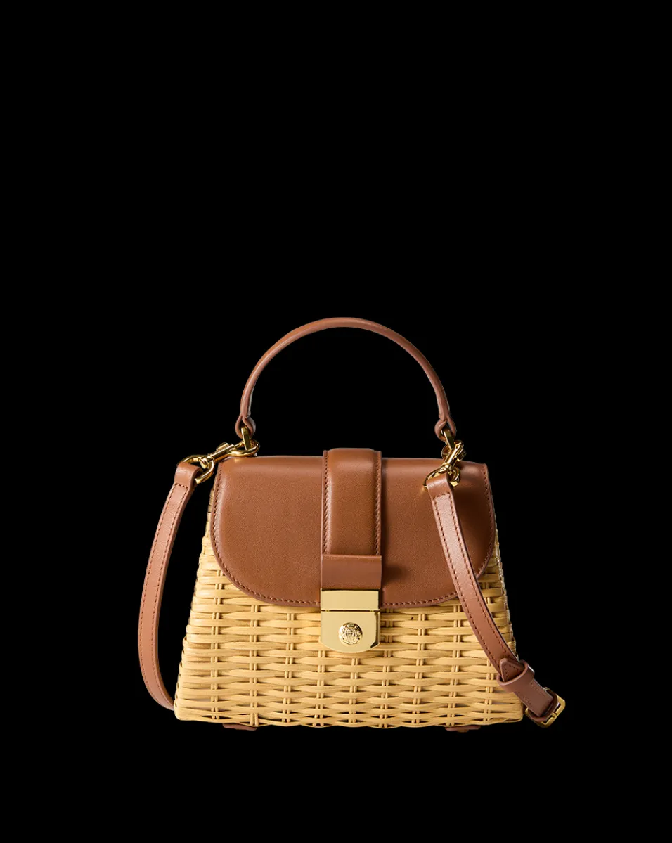 Small Wicker Avenue Bag in Tan | Woven Bag>Veronica Beard Hot