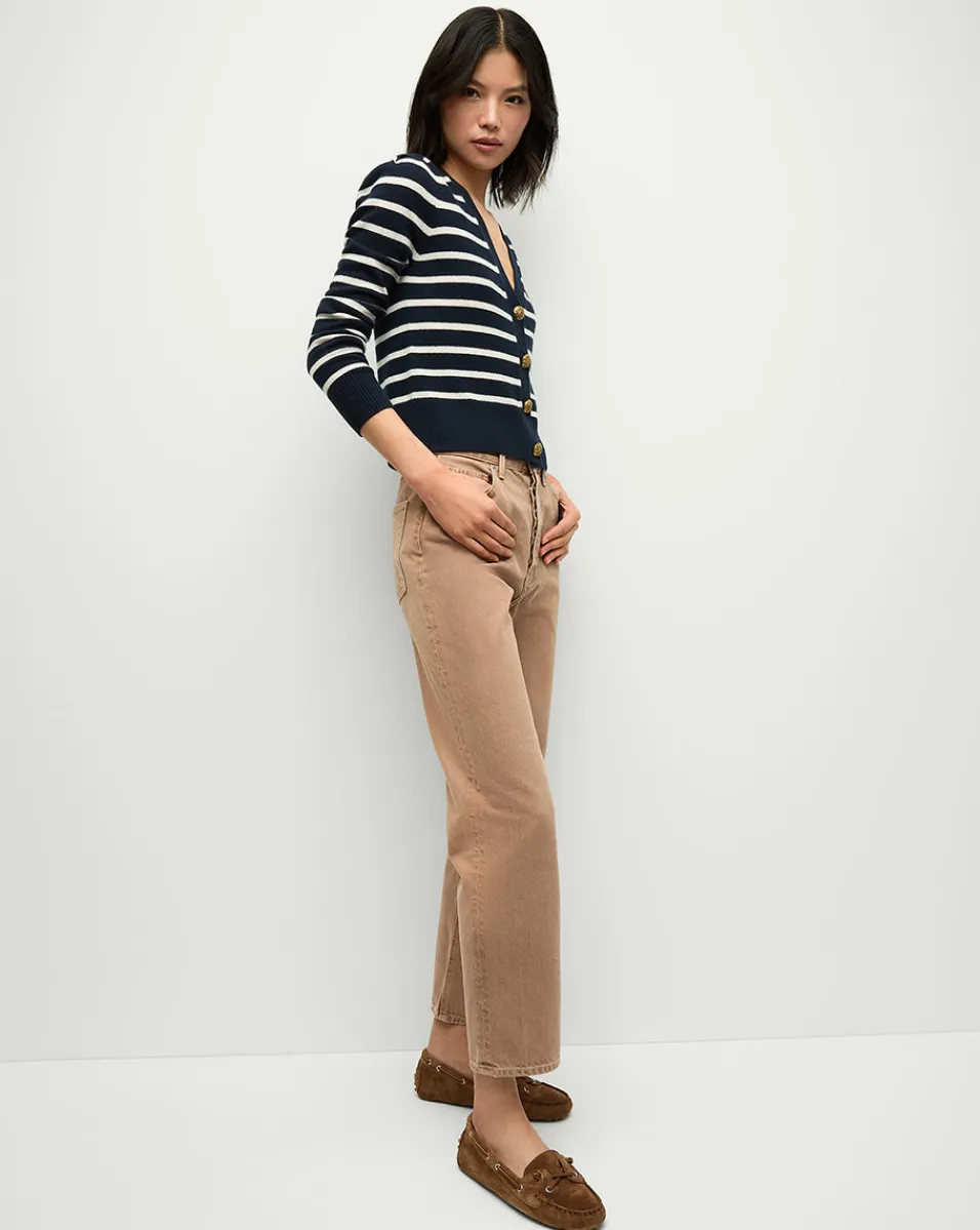 Solene Cashmere Striped Cardigan in Navy>Veronica Beard Best