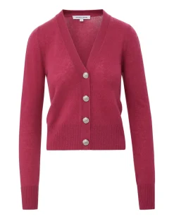 Solene Raspberry Cashmere Cardigan><noscript><img width=