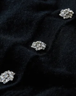 Solene Rhinestone-Button Cashmere Cardigan in Black><noscript><img width=