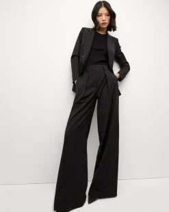 Sonia Wide Leg Tailored Pant in>Veronica Beard Hot