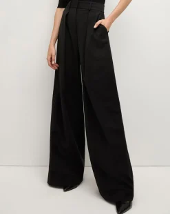Sonia Wide Leg Tailored Pant in>Veronica Beard Hot