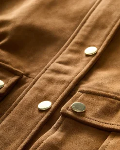 Suz Suede Dickey Chore Coat in Tan><noscript><img width=