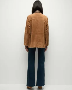 Suz Suede Dickey Chore Coat in Tan><noscript><img width=