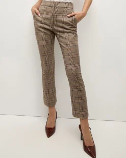 Tani High Waisted Plaid Pant in Brown Check>Veronica Beard Sale