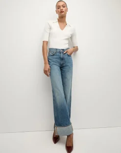 Taylor Cuffed Wide-Leg Jean | Medium Wash Blue Jeans><noscript><img width=