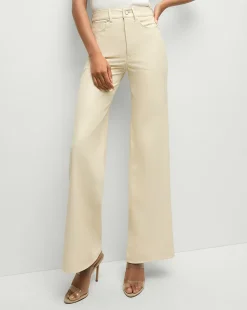 Taylor Vegan Leather Wide-Leg Jeans in>Veronica Beard Best