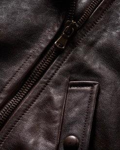 Thandie Leather Dickey Jacket in Dark Brown><noscript><img width=
