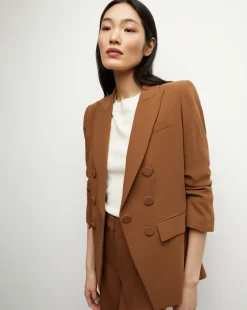 Tomi Matte Crepe Jacket in Deep Ochre>Veronica Beard