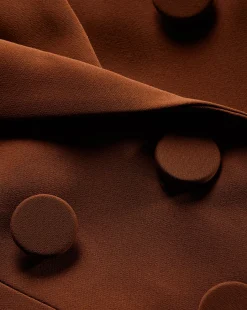 Tomi Matte Crepe Jacket in Deep Ochre><noscript><img width=