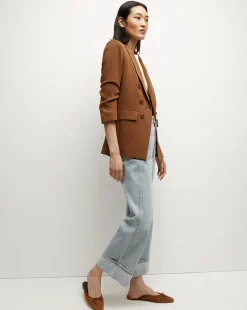 Tomi Matte Crepe Jacket in Deep Ochre><noscript><img width=