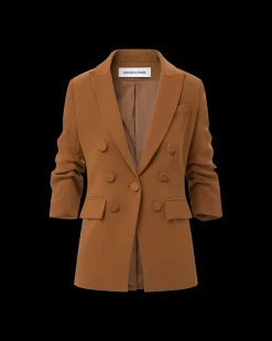 Tomi Matte Crepe Jacket in Deep Ochre><noscript><img width=