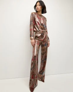 Tonelli Pant in Red Multi>Veronica Beard New