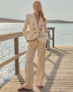 Tonelli Plaid Pant in Ecru/Deep Ochre><noscript><img width=