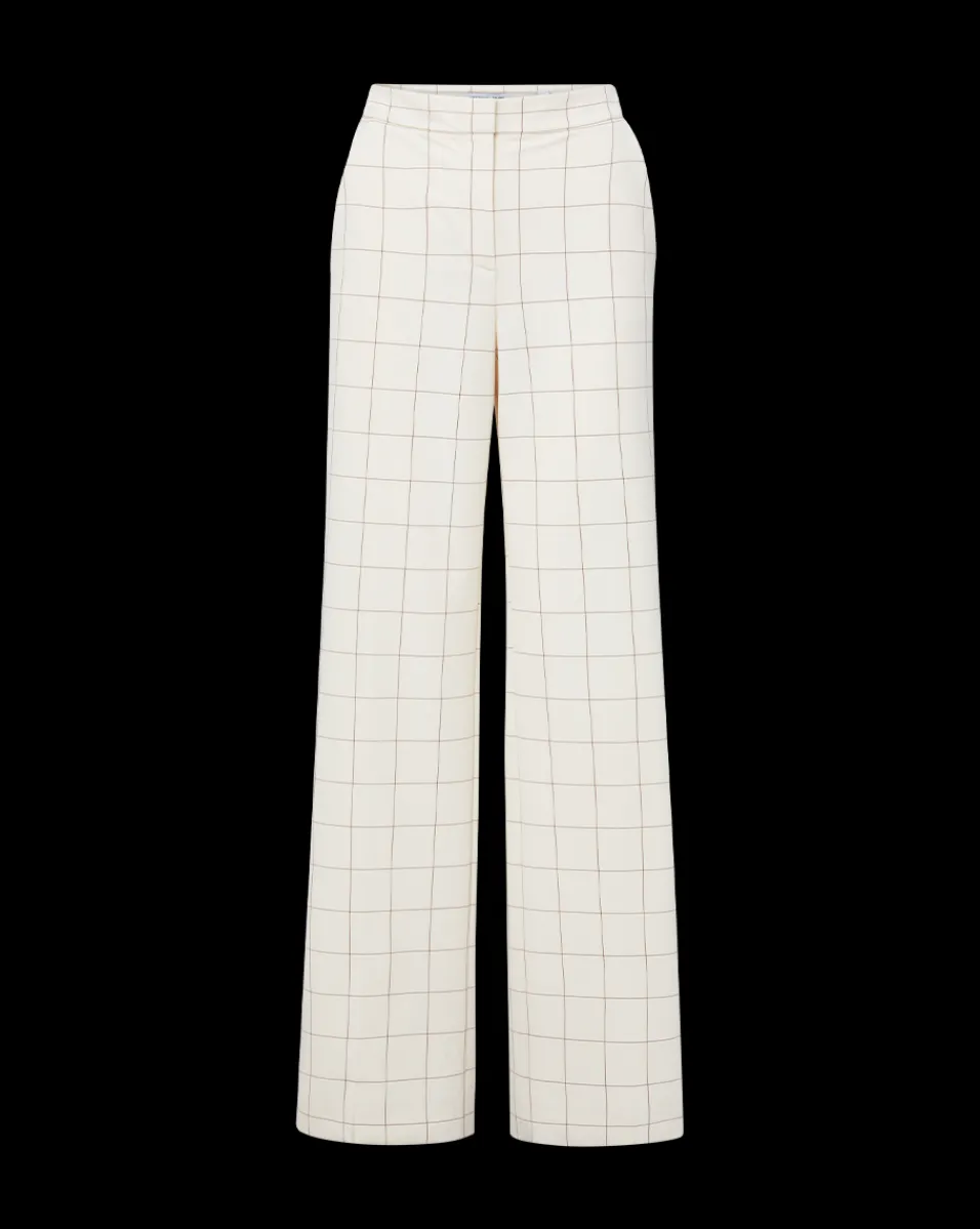 Tonelli Plaid Pant in Ecru/Deep Ochre>Veronica Beard Online