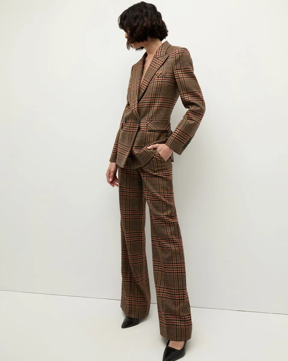 Tonelli Plaid Pants in Camel & Black>Veronica Beard Outlet