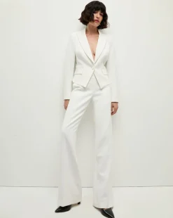 Tonelli Tuxedo Stripe Pant in White>Veronica Beard Clearance