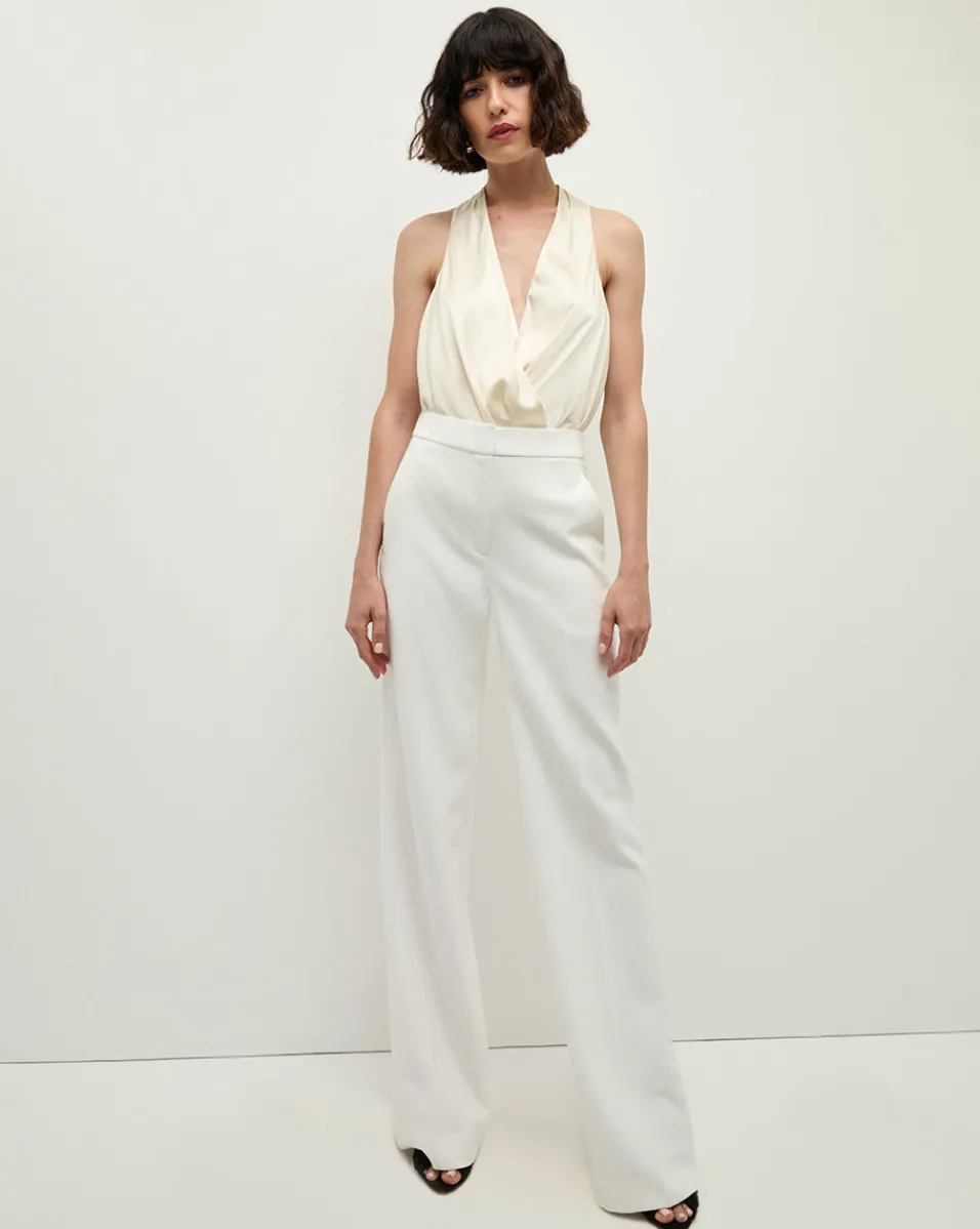 Tonelli Tuxedo Stripe Pant in White>Veronica Beard Clearance