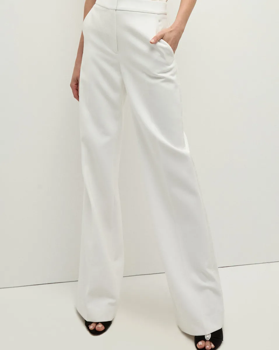 Tonelli Tuxedo Stripe Pant in White>Veronica Beard Clearance