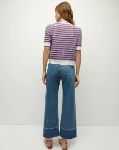 Varia Striped Knit Cardigan><noscript><img width=