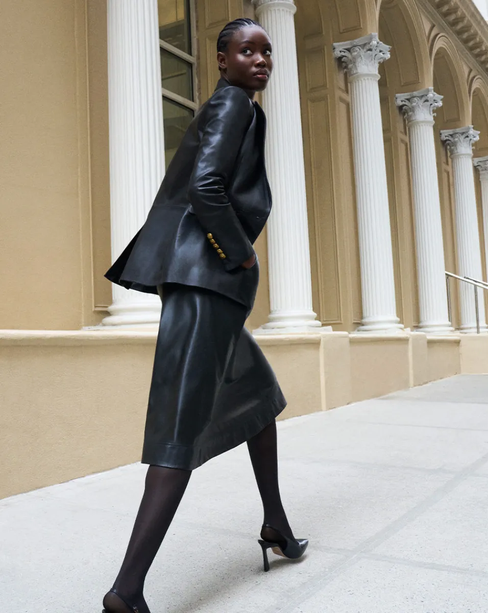 Vega Leather Dickey Jacket in>Veronica Beard Online