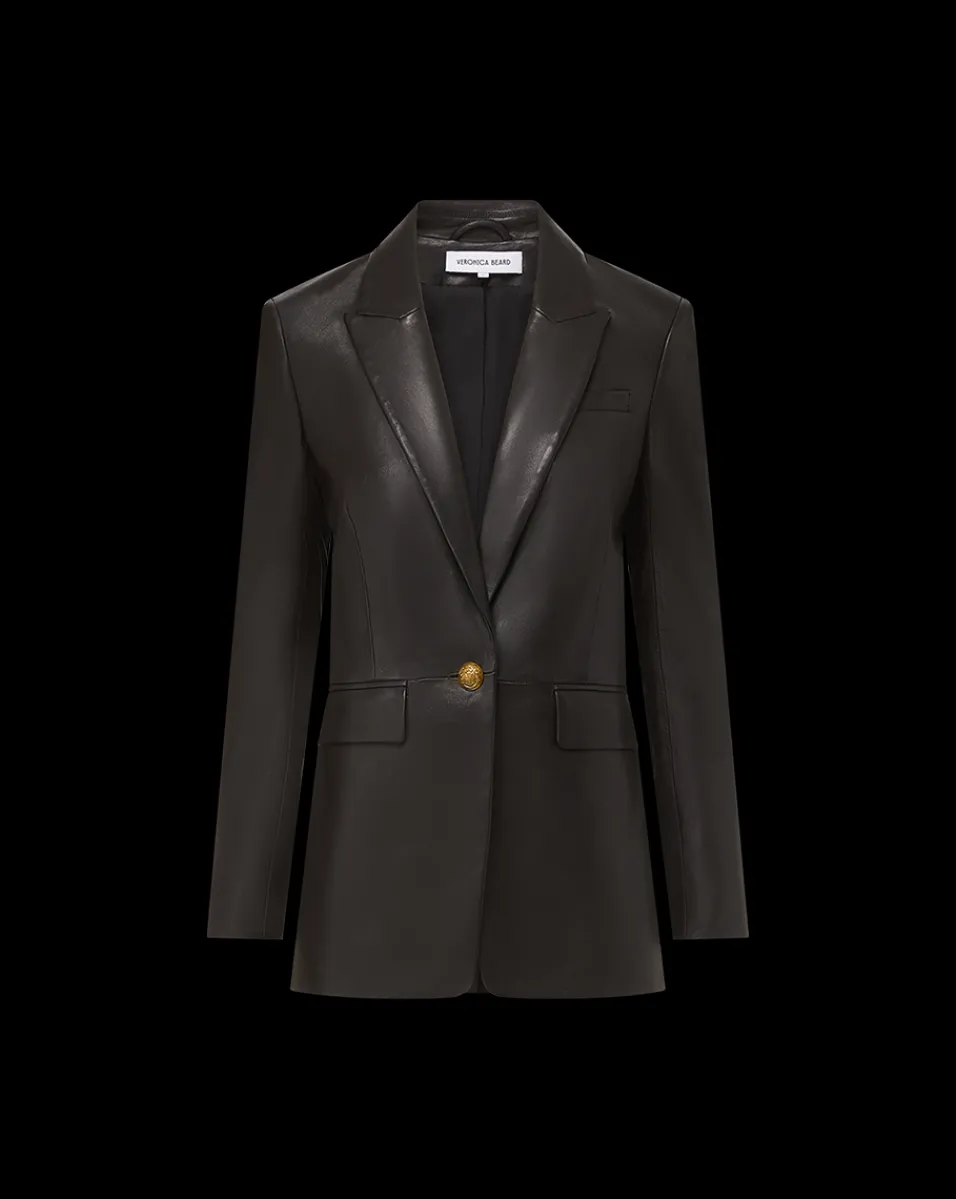 Vega Leather Dickey Jacket in>Veronica Beard Online