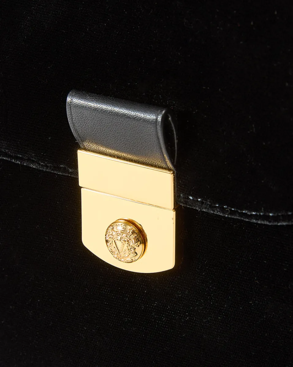 Velvet Crest Lock Top Handle Bag in x Poppy Delevingne>Veronica Beard Outlet