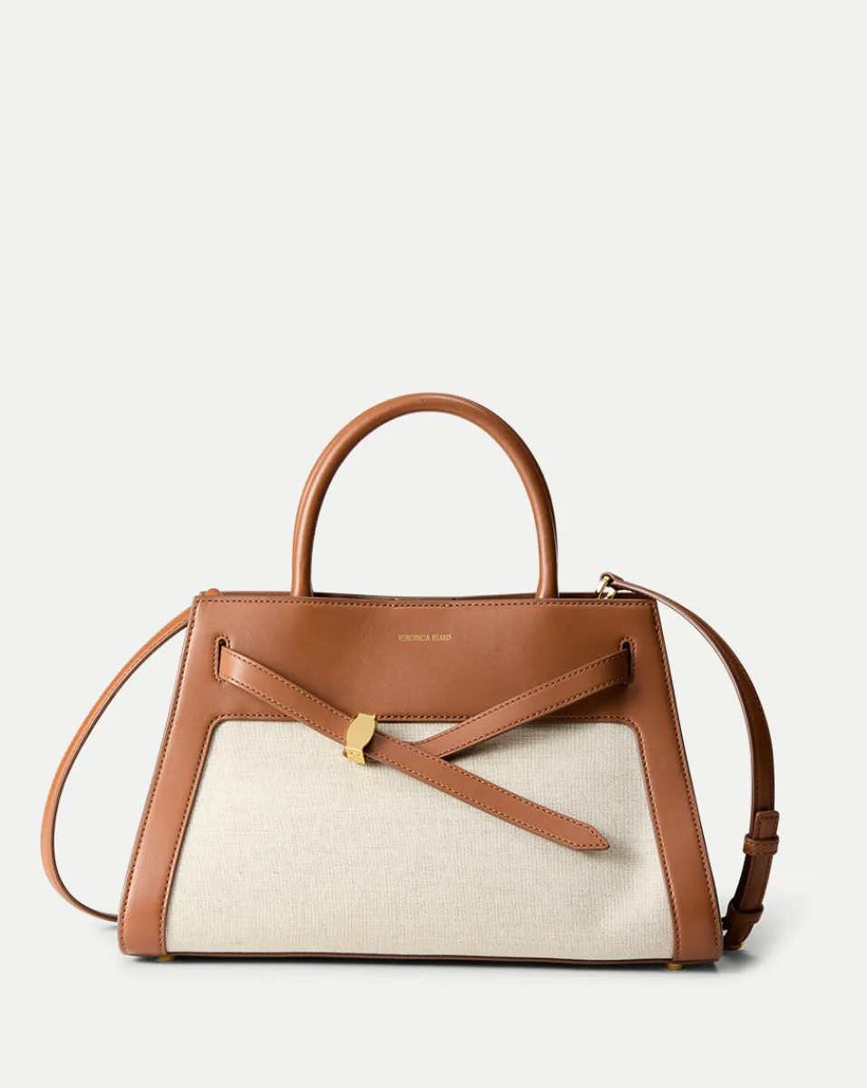 Canvas Dash Bag in Linen & Tan>Veronica Beard Best