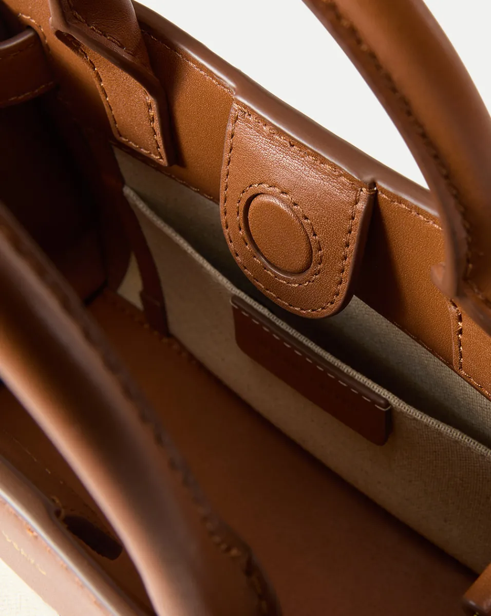 Canvas Dash Bag in Linen & Tan>Veronica Beard Best