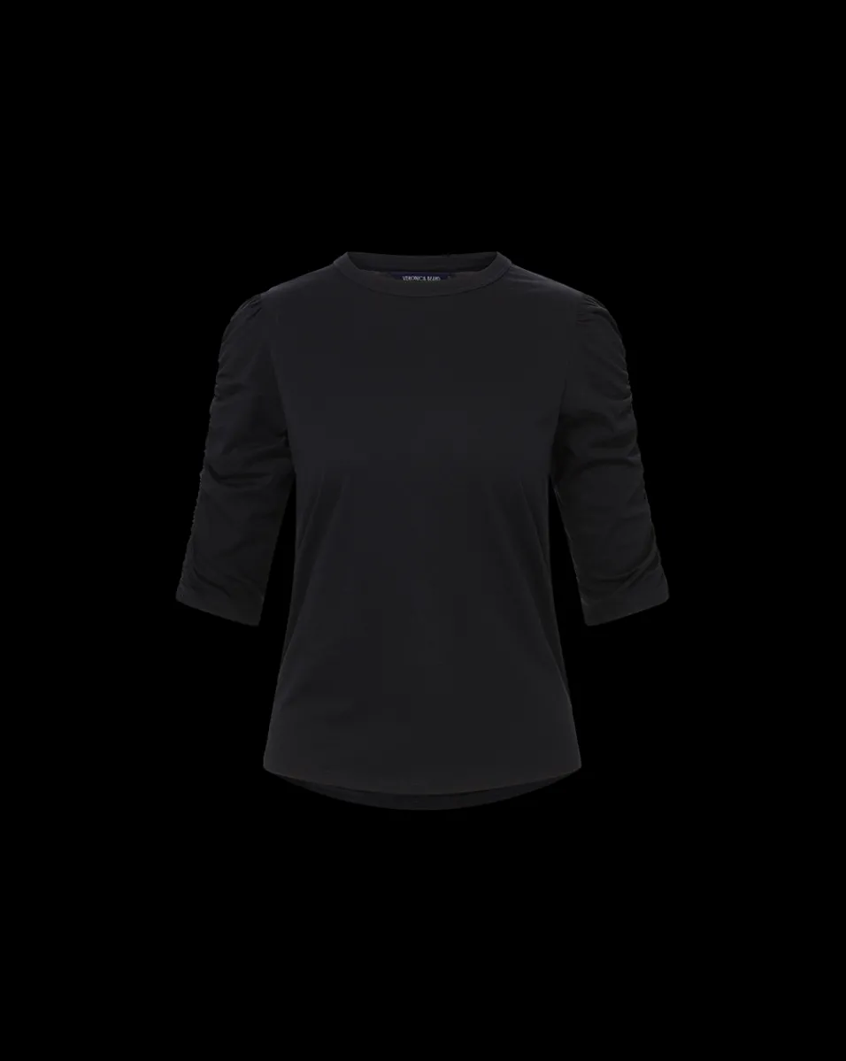 Waldorf Ruched-Sleeve Tee>Veronica Beard