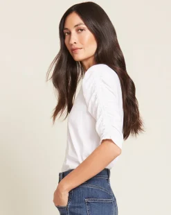 Waldorf Ruched-Sleeve Tee>Veronica Beard Discount