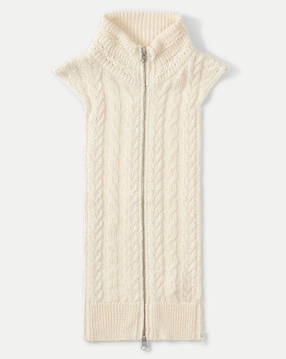 Zander Cable-Knit Dickey in>Veronica Beard Clearance